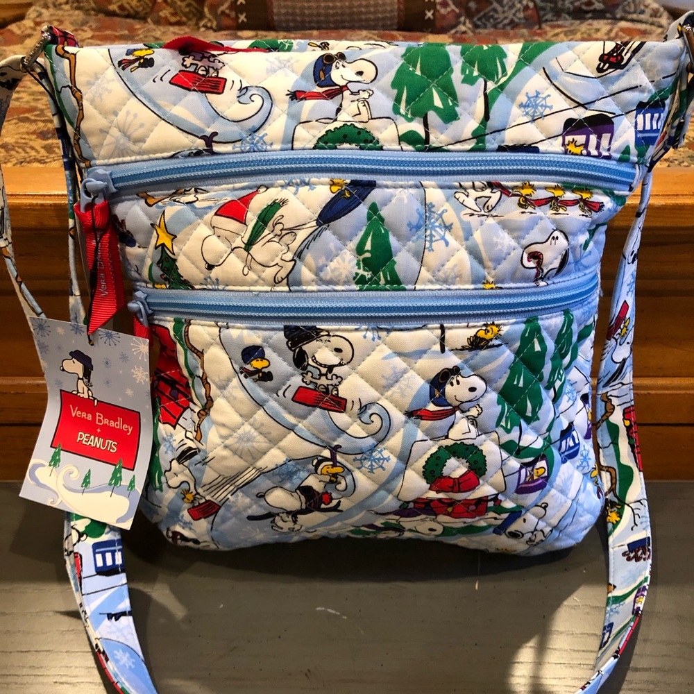 NWT Vera Bradley Peanuts Triple Zip Hipster Crossbody Bag - Picture 4 of 8